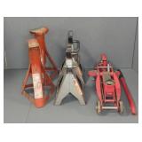 TWO TON JACK, AND (4) JACK STANDS