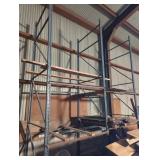3 PALLET RACKING UPRIGHTS W/ METAL CROSS ARMS