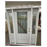 DECORATIVE ENTRANCE DOOR 36"X80" W/ 2 SIDE LIGHTS