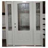 DECORATIVE ENTRANCE DOOR 36"X80" W/ 2 SIDE LIGHTS