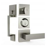 SATIN NICKEL ENTRANCE HANDLESET
