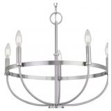 BRUSHED NICKEL 5 LIGHT CHANDELIER 22.5"X20"