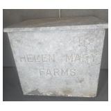 "HELEN MARY FARMS" GALVANIZED MILK BOX