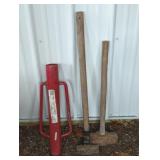POST POUNDER & 2 SLEDGE HAMMERS