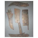 HATCHET S AND KNIFE BLADES (5)