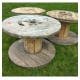 3 WOODEN CABLE REELS