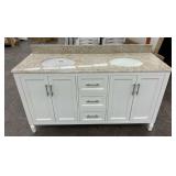 STOCKHAM WHITE 60"X21"X34" DOUBLE VANITY