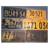 (6) NEW YORK STATE VINTAGE LICENSE PLATES