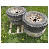 SET OF 4 LT285/75R16 TIRES ON RIMS