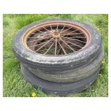 3 LARGE WAGON WHEELS