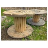 2 WOODEN CABLE REELS