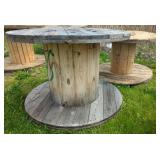 2 WOODEN CABLE REELS