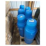(120) 8" BLUE PLASTIC POTS W/ BOTTOM LIDS