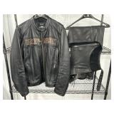 HARLEY DAVIDSON LEATHER JACKET & CHAPS