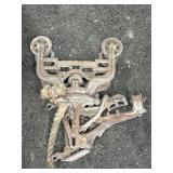 F.E. MEYERS & BRO CO. CAST IRON HAY TROLLEY