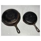 (2) WAGNER CAST IRON SKILLET FRYING PANS