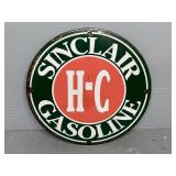 "SINCLAIR GASOLINE" ENAMELED SIGN, 12ï¿½ DIA (REPRO)