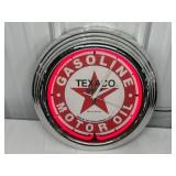 NEON-STYLE TEXACO WALL CLOCK - NEWER