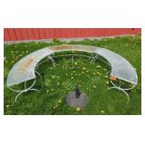 3 CURVED METAL GARDEN/ PATIO BENCHES