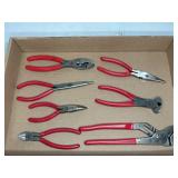 LOT OF PLIERS BY MAC TOOLS