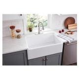 WHITE, SINGLE BOWL FIRECLAY FARMHOUSE SINK