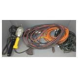 EXTENSION CORDS AND TROUBLE LIGHT