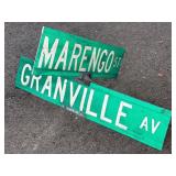 STEEL ROAD SIGN - MARENGO ST. & GRANVILLE AVE