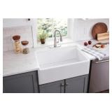 WHITE SINGLE BOWL FARMHOUSE SINK 33" X 18" X 10"