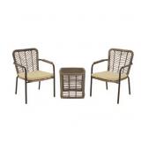 CRESTON GRAY 3PC WICKER SQUARE PATIO BISTRO