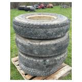 (3) FIRESTONE 11.00-22 TIRES ON RIMS, ADDL TIRE