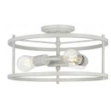COTTAGE WHITE 3 LIGHT SEMI-FLUSH MOUNT LIGHTING