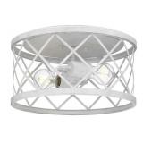 COTTAGE WHITE 2 LIGHT FLUSH MOUNT LIGHTING