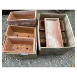 RECTANGULAR TERRACOTTA PLANTERS W/ WATER TRAYS