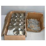 BOX OF COILED NAILS AND BOX OF LARGE NAILS