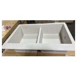 33"X22"X8.5" GRANITE CHAMPAGNE DOUBLE BOWL SINK