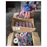 PATRIOTIC RIBBON AND FLAGS