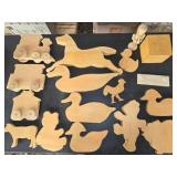 BOX OF WOOD CRAFTS