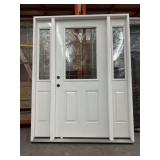 DECORATIVE ENTRANCE DOOR 36"X80" W/ 2 SIDE LIGHTS