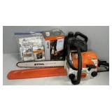 STIHL MS 180 CHAINSAW W/ FUEL, OIL ADDL CHAIN