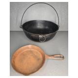 CAST IRON FRY PAN & CALDRON