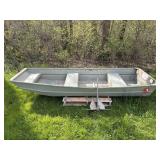 ALUMINUM FLAT BOTTOM FISHING BOAT & ANCHOR