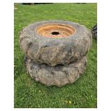 FIRESTONE 14.9 - 26 TIRE W/ CASE RIMS