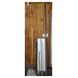 SHELF, MOP, SQUEEGEE, COPER PIPES, STICK TOOLS