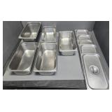 1/3 SIZE STAINLESS STEEL BUFFET PANS W/ SS LIDS