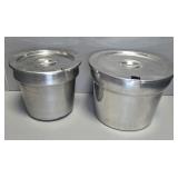 (2) STAINLESS STEEL INSETS W/ LIDS