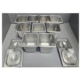 1/6 SIZE STAINLESS STEEL PANS WITH METAL LIDS