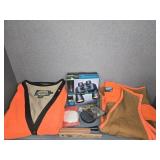 BINOCULARS, HUNTING VESTS, TURKEY CALLS, FACEMASK,