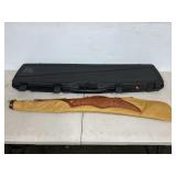 HARD PLASTIC FIREARM CASE, SOFT LEATHER CASE