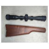 CENTER POINT 3-9X32 SCOPE, WALNUT GUN STOCK