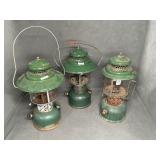(3) COLEMAN LANTERNS - 220C, 220D, 228E